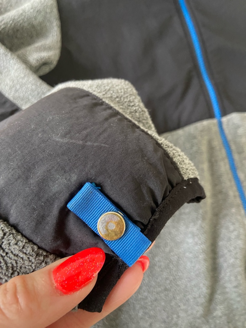 The North Face boys Denali Fleece zip up jacket grey black blue outdoor L 14/16 - Picture 16 of 16